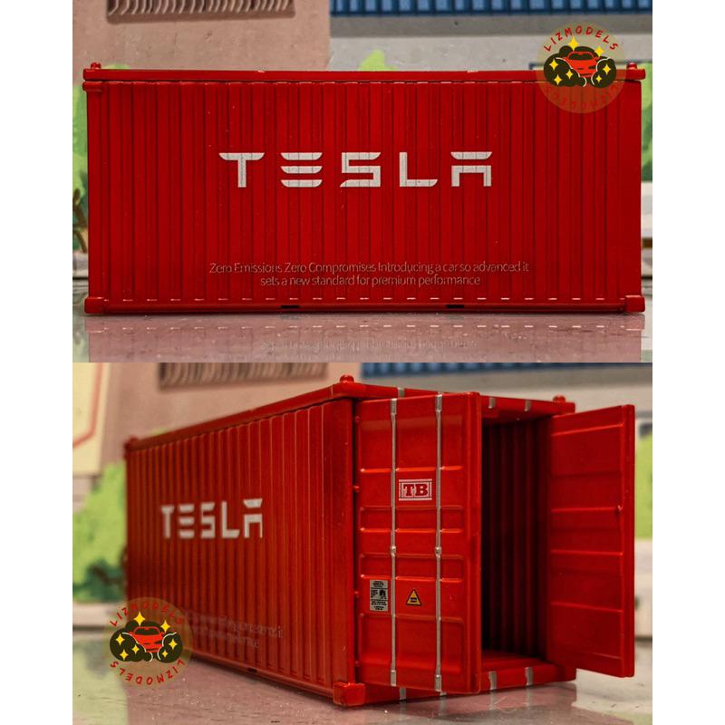 🔅里氏模型車 TM 1/64 Tesla Model 3 X S 特斯拉 貨櫃 紅色 電動車 合金模型車-細節圖3