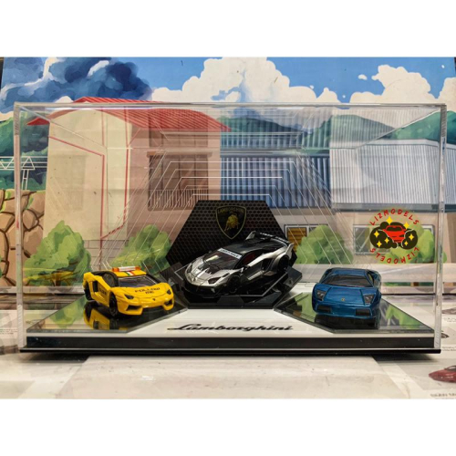 🔅里氏模型車 TM 1/64 Lamborghini 藍寶堅尼 展示廳 防塵罩 場景 展示台 Mini Gt Tlv