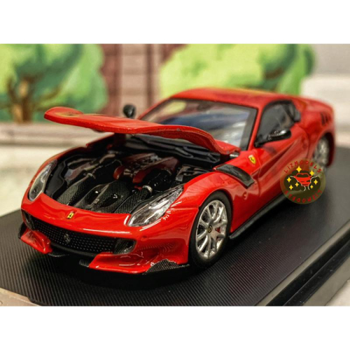 🔅里氏模型車 SH 1/64 引擎可開 法拉利 Ferrari F12 TDF 紅色 經典 TLV 合金模型車