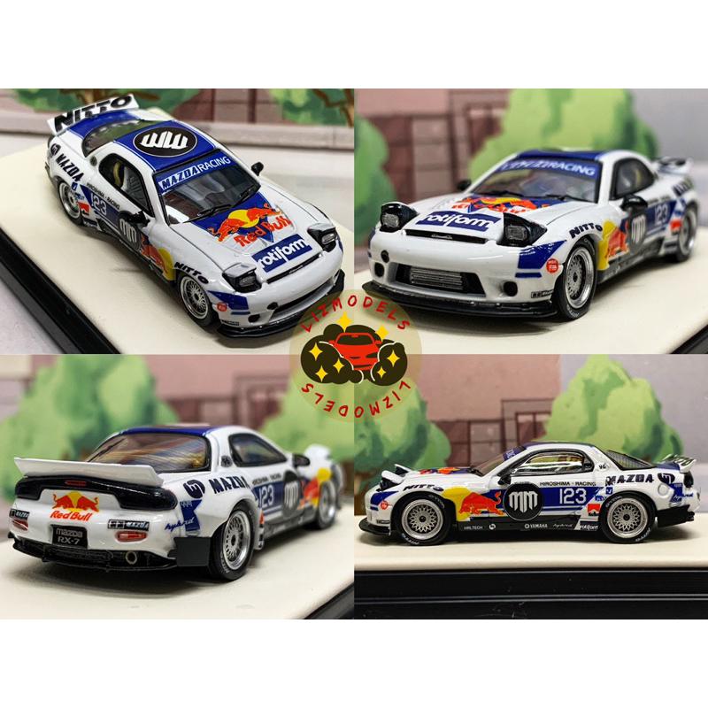 🔅里氏模型車 TM 1/64 Mazda RX-7 馬自達 Rx7 紅牛 Red Bull 轉子引擎 附人偶 合金模型車-細節圖3