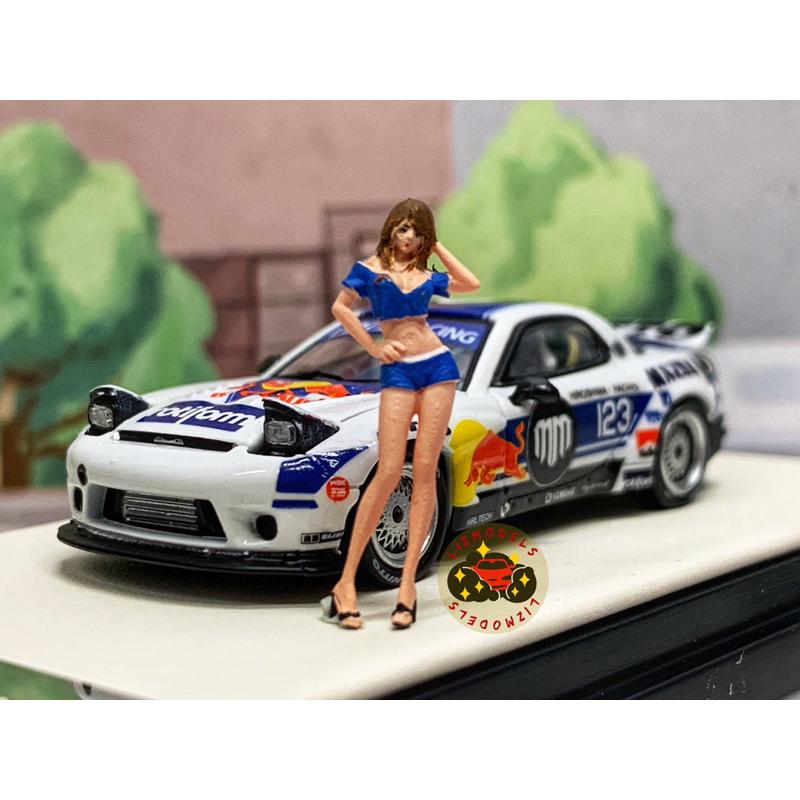 🔅里氏模型車 TM 1/64 Mazda RX-7 馬自達 Rx7 紅牛 Red Bull 轉子引擎 附人偶 合金模型車-細節圖4