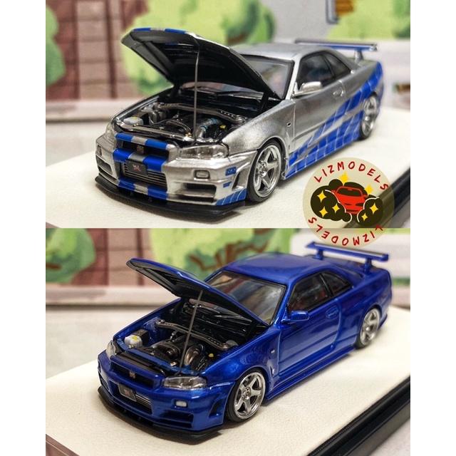 🔅里氏模型車 TM 1/64 Nissan GT-R R34 GTR 玩命關頭 銀色 黑色 藍色 Mini GT 日產-細節圖2
