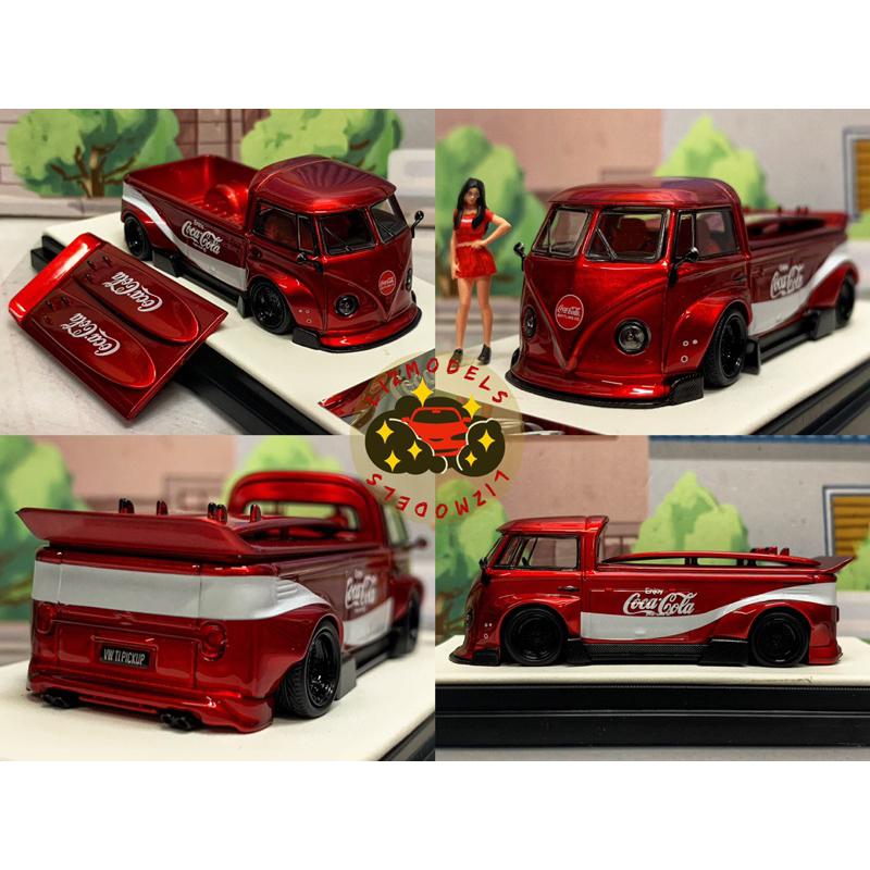 🔅里氏模型車 TM 1/64 福斯 VW T1 Pick up 皮卡 可口可樂 露營車 可樂 Coca-cola 人偶-細節圖2