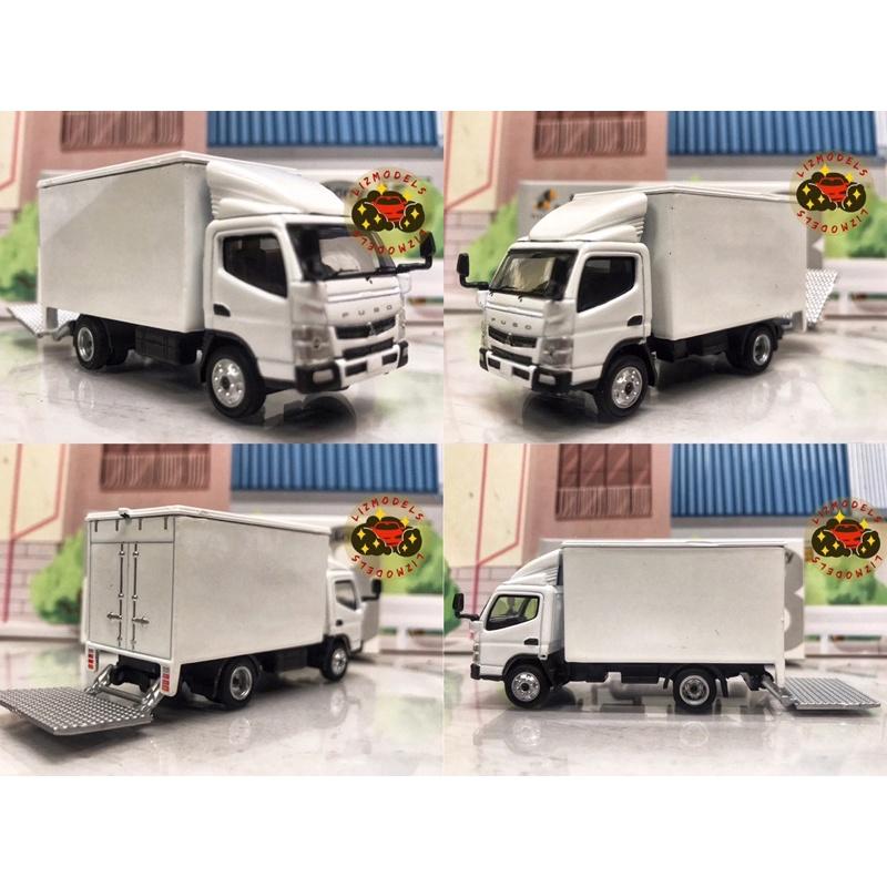 🔅里氏模型車 藍白風格 1/64 拖板車 平板拖車 江鈴 三菱 Fuso 白貨車 拖車 花見台 拖吊車 拓意 微影-細節圖3