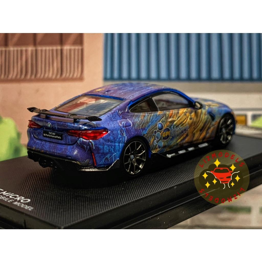 🔅里氏模型車 TM 1/64 BMW M4 G82 梵谷 星空 油墨 風格 寶馬 GPI Biotech-細節圖3