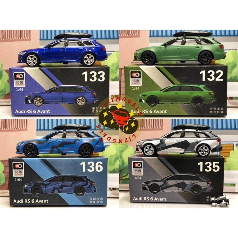 🔅里氏模型車 拓意1/64 奧迪 Audi RS6 RS 6 背書包 旅行車 五門 迷彩灰 藍色 消光綠色MINI GT-細節圖2