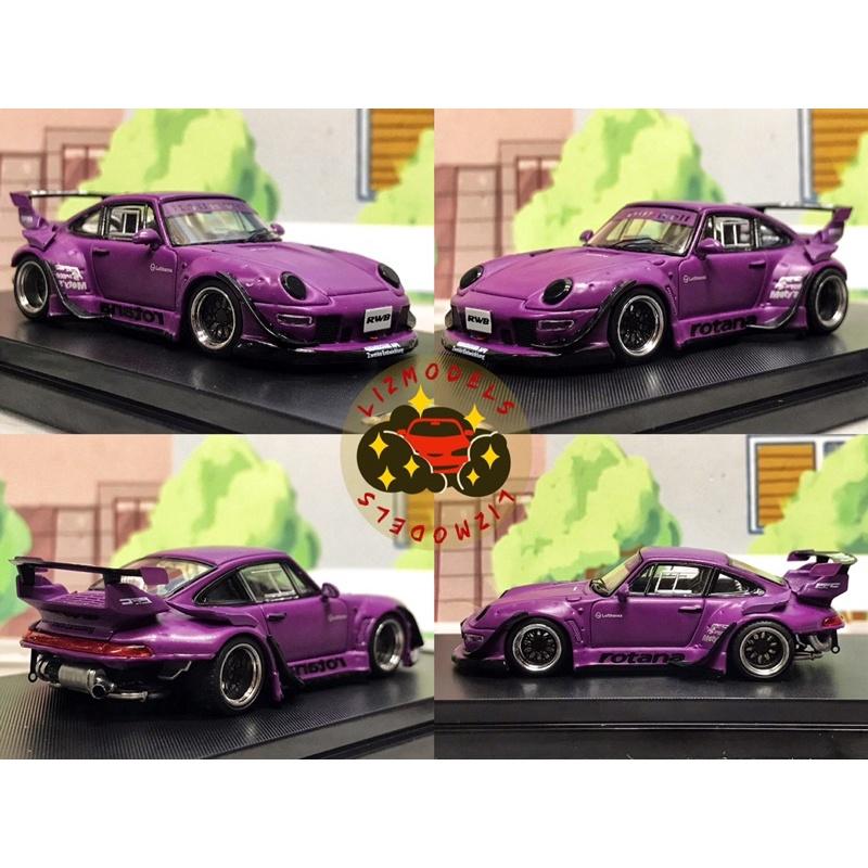 🔅里氏模型車 SW 1/64 Porsche RWB 993 高尾翼 低尾翼 消光紫 保時捷 爆改 Mini gt-細節圖5
