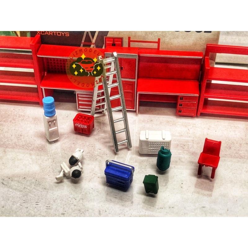 🔅里氏模型車 拓意 1/64 修車廠 場景 配件 車廠 維修 清潔隊 工具 Tomica Tlv Mini gt 多美-細節圖4