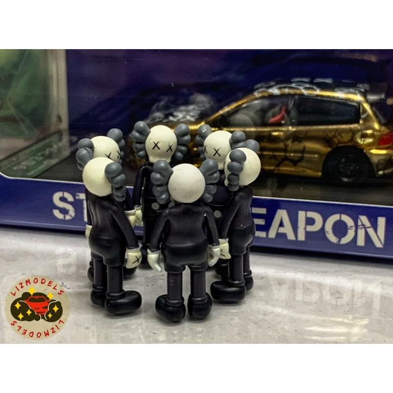 🔅里氏模型車 Street Weapon 超帥 1/64 KAWS 人偶 Honda Civic EG6 金 銀色 電鍍-細節圖3