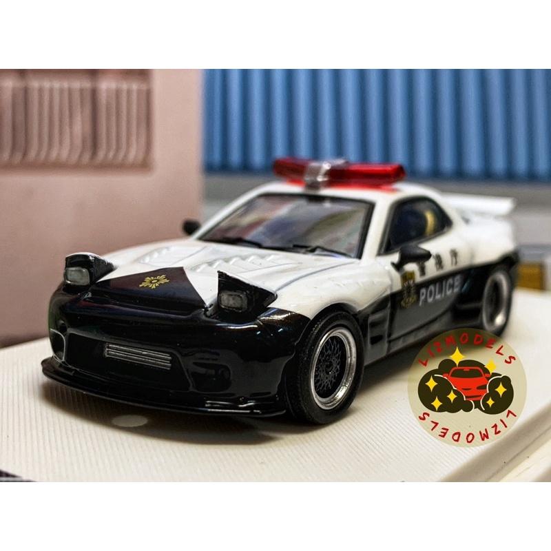 🔅里氏模型車 TM 1/64 日本警車 Mazda Rx-7 Honda NSX 警車 合金模型車-細節圖2