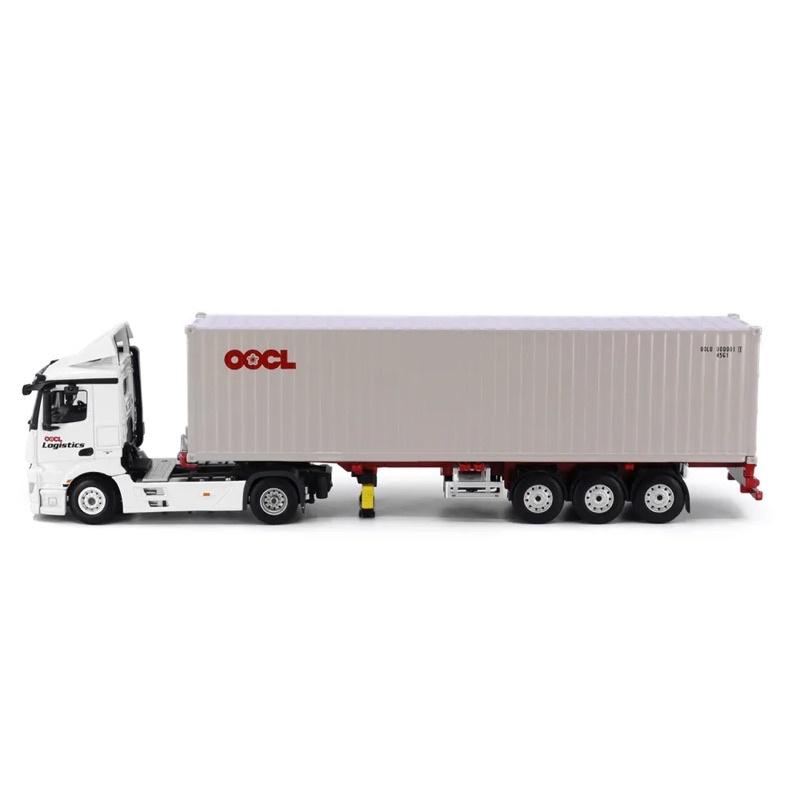 🔅里氏模型車 Tiny 微影 1/64 121 OOCL 貨櫃車 Benz Antons 賓士 貨車 Mini Gt-細節圖2