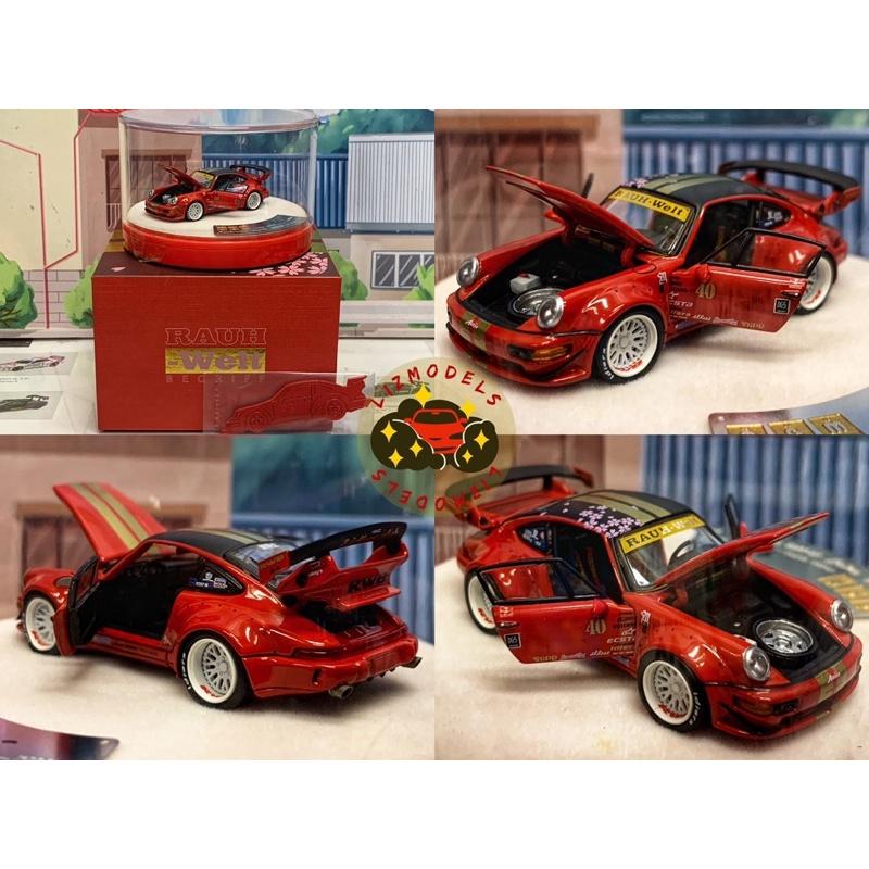 🔅里氏模型車 PGM 1/64 保時捷 全可開 PORSCHE 964 RWB 展示盒 911 Mini gt 粉豬-細節圖3