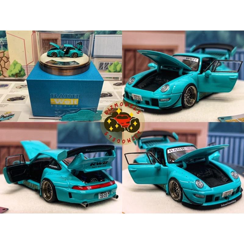 🔅里氏模型車 PGM 1/64 保時捷 全可開 PORSCHE 964 RWB 展示盒 911 Mini gt 粉豬-細節圖4