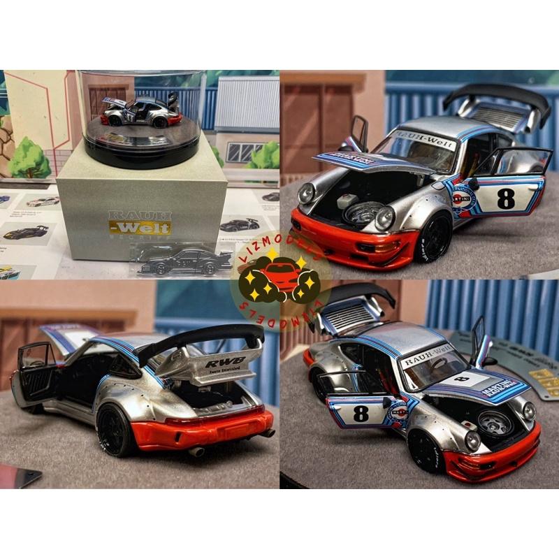 🔅里氏模型車 PGM 1/64 保時捷 全可開 PORSCHE 964 RWB 展示盒 911 Mini gt 粉豬-細節圖5