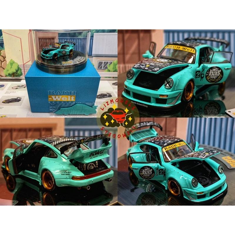 🔅里氏模型車 PGM 1/64 保時捷 全可開 PORSCHE 964 RWB 展示盒 911 Mini gt 粉豬-細節圖6