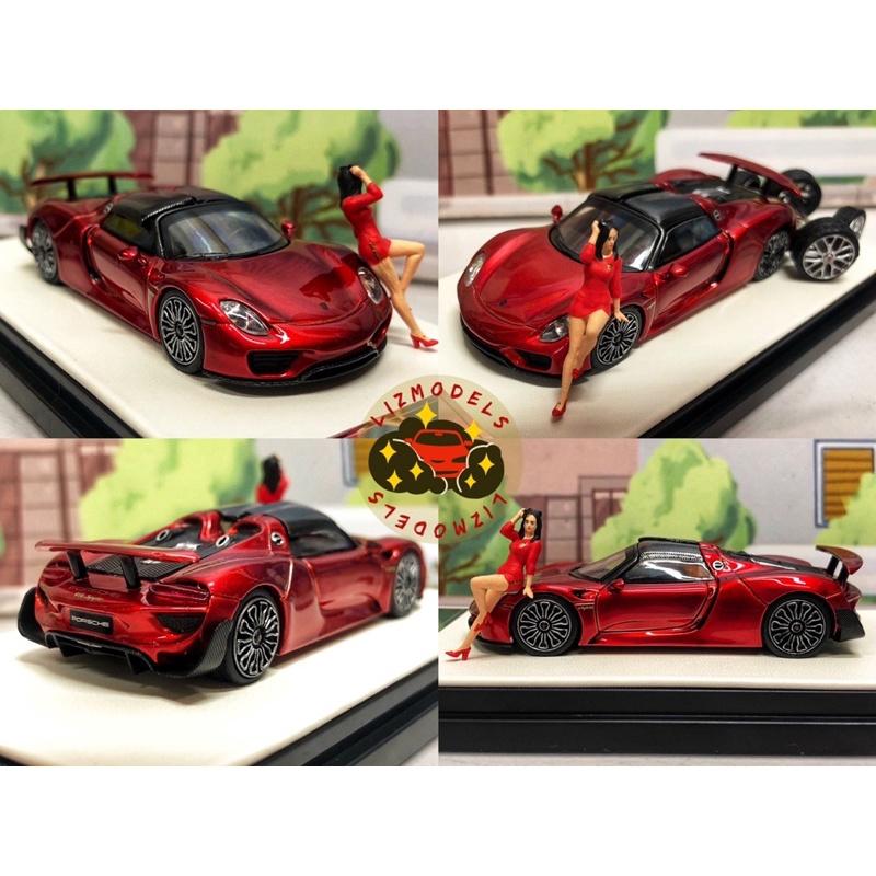 🔅里氏模型車 TM 1/64 保時捷 918 Porsche Spyder 粉豬 白色 黑色 MINI GT-細節圖3