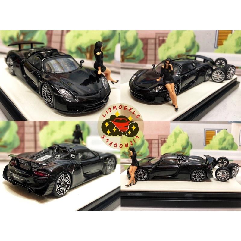 🔅里氏模型車 TM 1/64 保時捷 918 Porsche Spyder 粉豬 白色 黑色 MINI GT-細節圖4