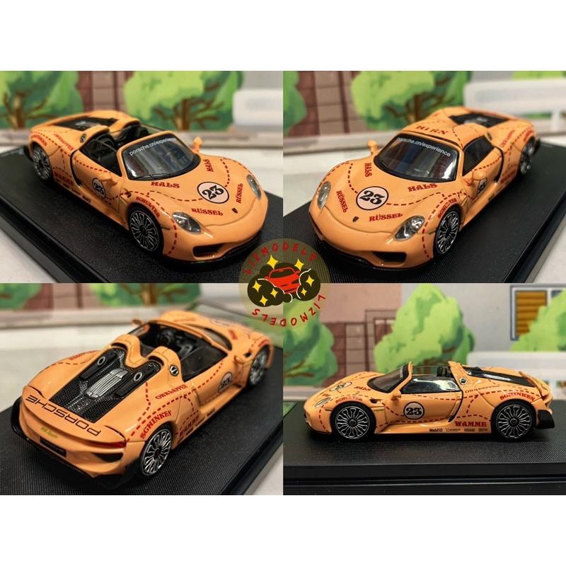 🔅里氏模型車 TM 1/64 保時捷 918 Porsche Spyder 粉豬 白色 黑色 MINI GT-細節圖6