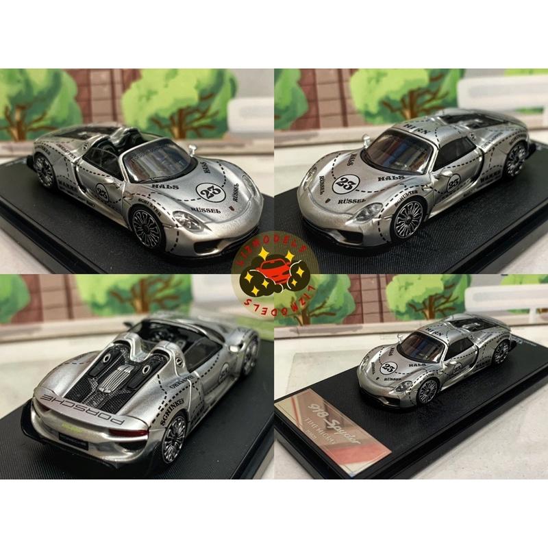 🔅里氏模型車 TM 1/64 保時捷 918 Porsche Spyder 粉豬 白色 黑色 MINI GT-細節圖7