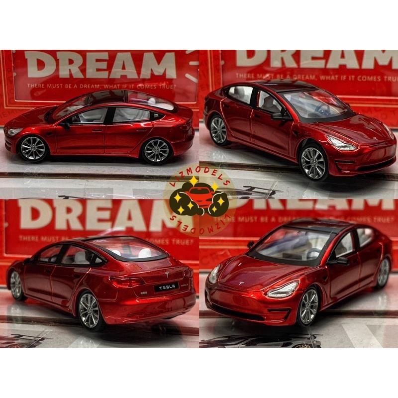 🔅里氏模型車 TM 1/64 特斯拉 Tesla model 3 白色 黑色 紅色 電動車 Time Micro 模型車-細節圖3