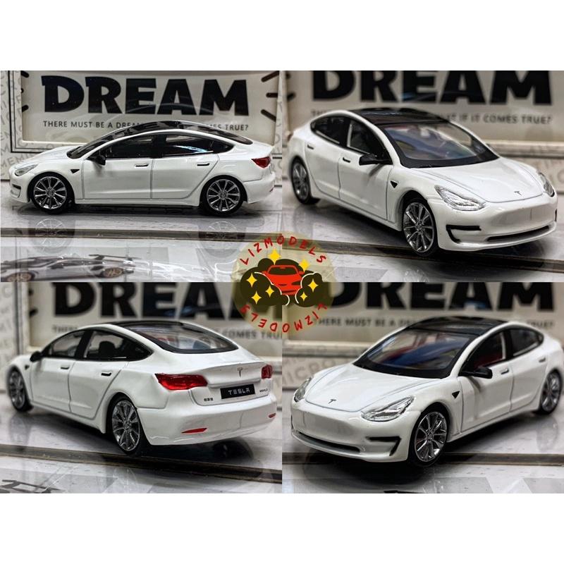 🔅里氏模型車 TM 1/64 特斯拉 Tesla model 3 白色 黑色 紅色 電動車 Time Micro 模型車-細節圖4