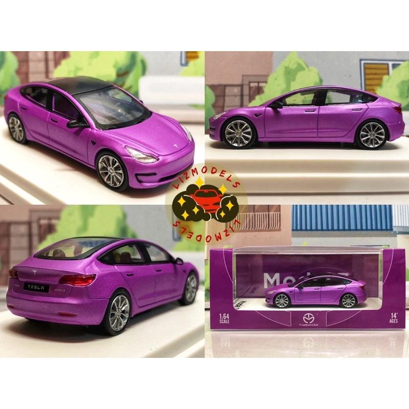 🔅里氏模型車 TM 1/64 特斯拉 Tesla model 3 白色 黑色 紅色 電動車 Time Micro 模型車-細節圖7