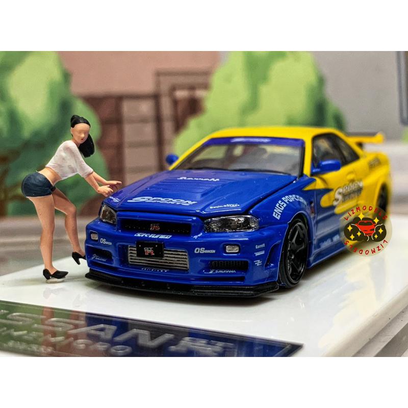 🔅里氏模型車 TM 1/64 Nissan GTR R34 GT-R Spoon Er34 可開蓋 附人偶 合金模型車 - LIZMODELS ...