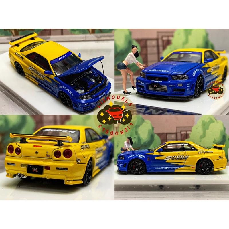 🔅里氏模型車 TM 1/64 Nissan GTR R34 GT-R Spoon Er34 可開蓋 附人偶 合金模型車 - LIZMODELS ...