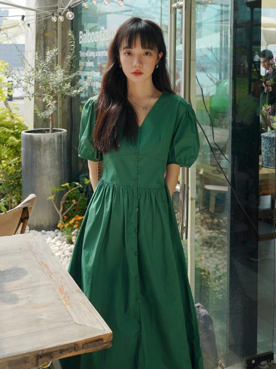 Sunshine Dress 圓領泡泡袖直身連身裙-  Dark Gray 深灰色 (CB620)