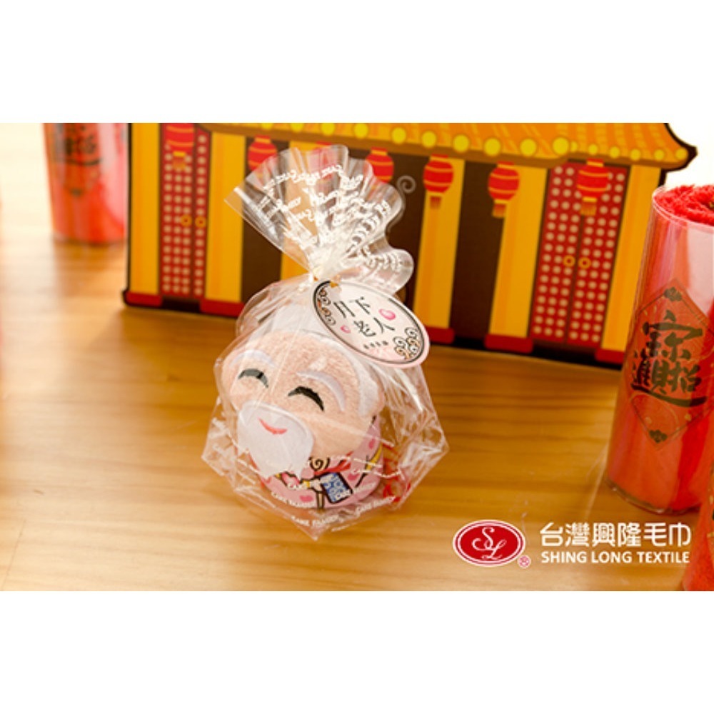 神明公仔-月下老人(單入袋裝/附紅線)台灣興隆毛巾製．開運造型毛巾(蛋糕毛巾/拜年款)-細節圖2