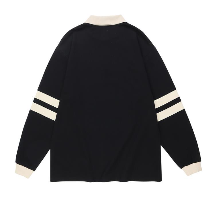 2023年新款潮牌情侶寬松圓領長袖T恤-細節圖2