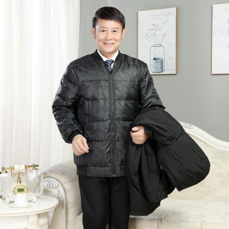 羽絨外套 2023服男加厚中老年人爸爸冬季外套男中長款可拆內膽爺爺冬裝-細節圖4