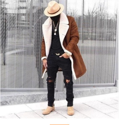 秋冬新款速買通冬季搖粒絨復合仿麂皮男裝保暖外套-細節圖3