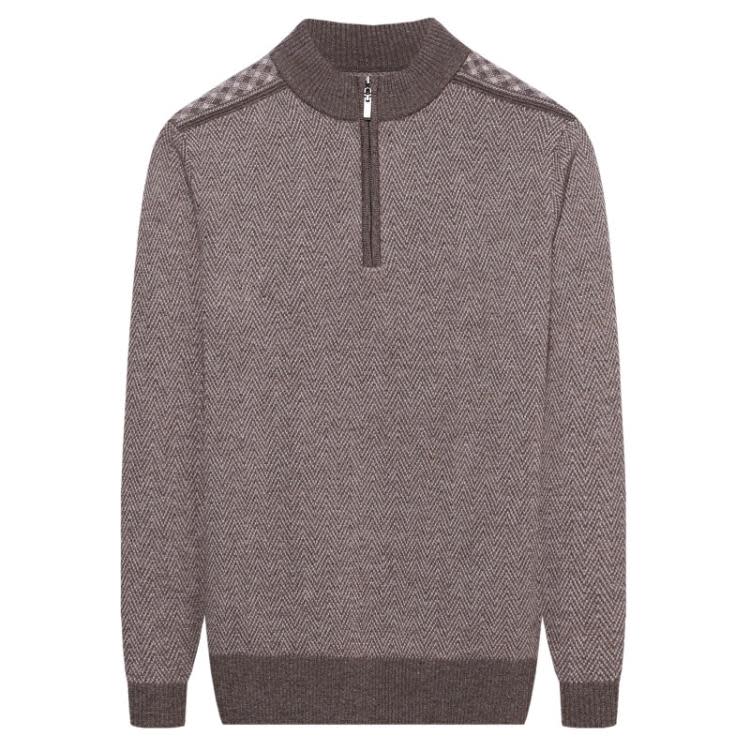 品牌秋冬季新款男時尚百搭拉鍊領針織羊毛衫商務男士簡約開衫-細節圖5