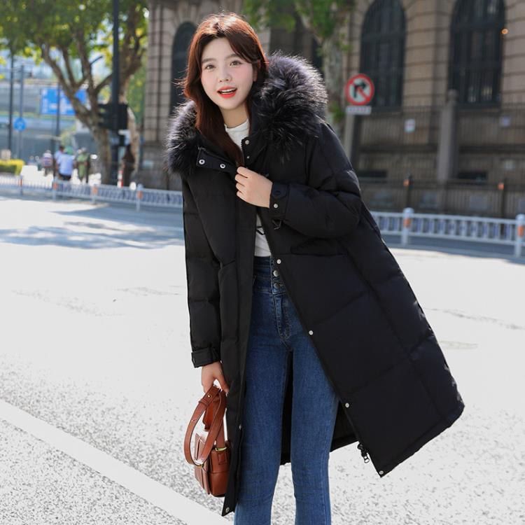 專柜品牌羽絨服冬季女款2023年新款紅色中長款過膝加厚派克外套-細節圖8