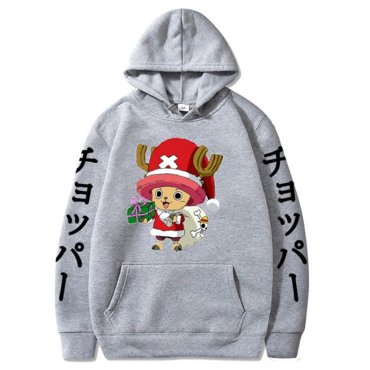 衛衣 動漫海賊王 喬巴 套頭連帽衫加絨男女外套anime hoodie-細節圖2