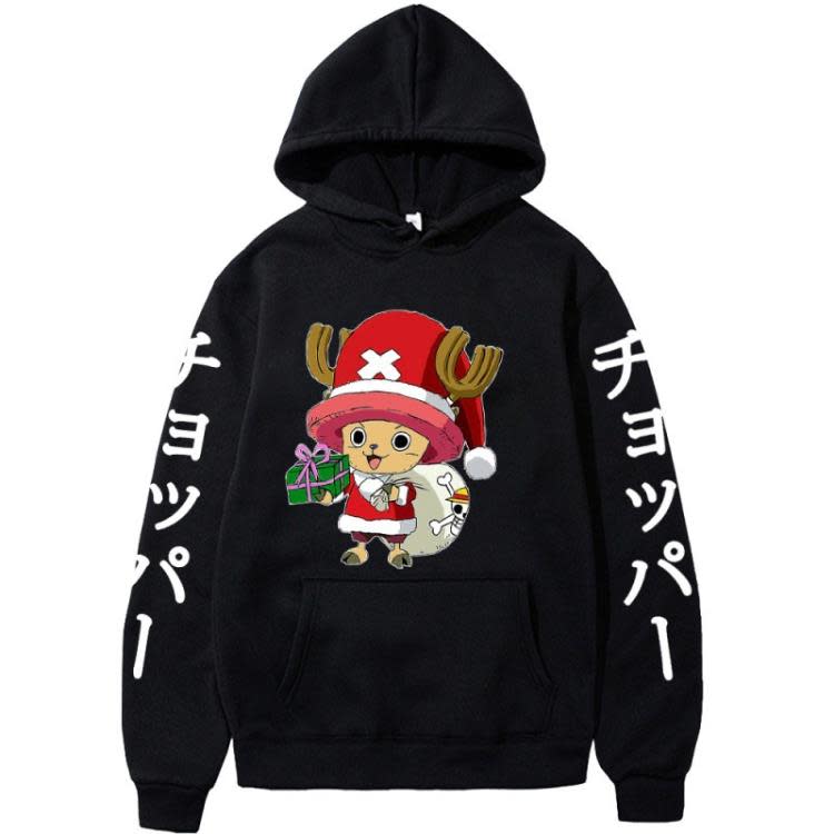衛衣 動漫海賊王 喬巴 套頭連帽衫加絨男女外套anime hoodie-細節圖3