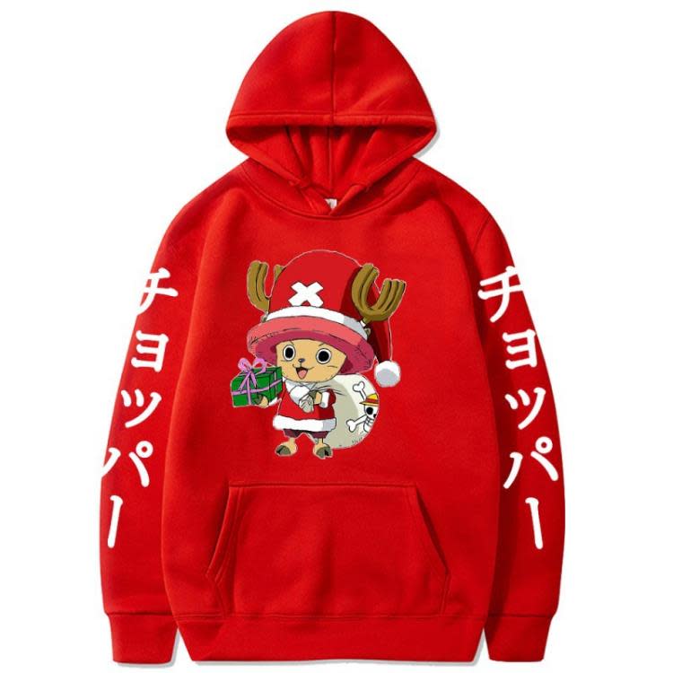 衛衣 動漫海賊王 喬巴 套頭連帽衫加絨男女外套anime hoodie-細節圖4