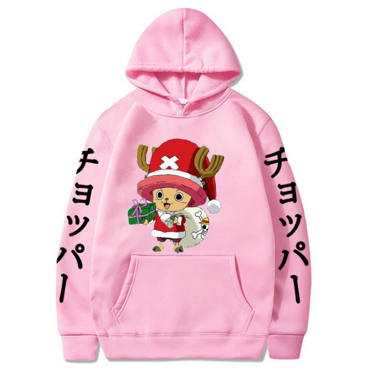 衛衣 動漫海賊王 喬巴 套頭連帽衫加絨男女外套anime hoodie-細節圖5
