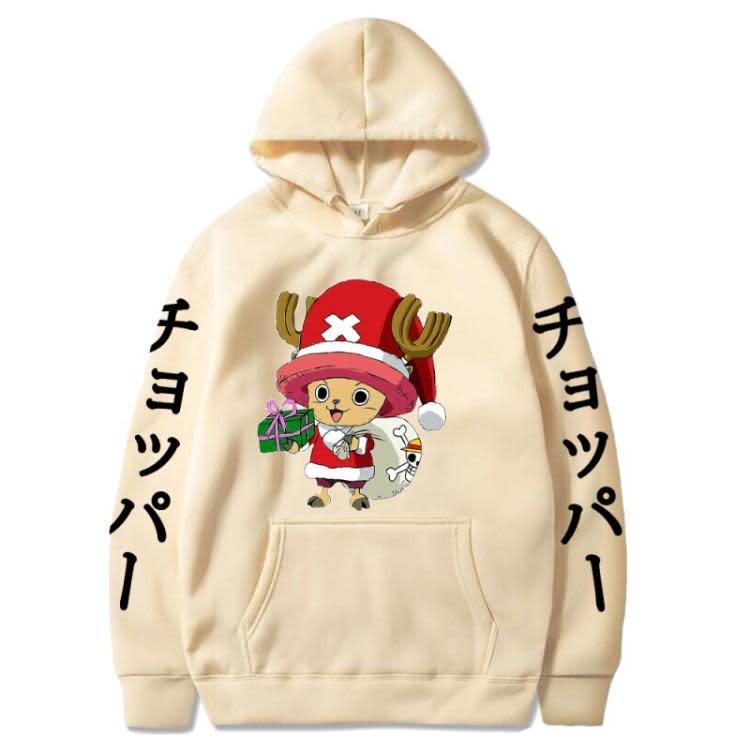 衛衣 動漫海賊王 喬巴 套頭連帽衫加絨男女外套anime hoodie-細節圖6