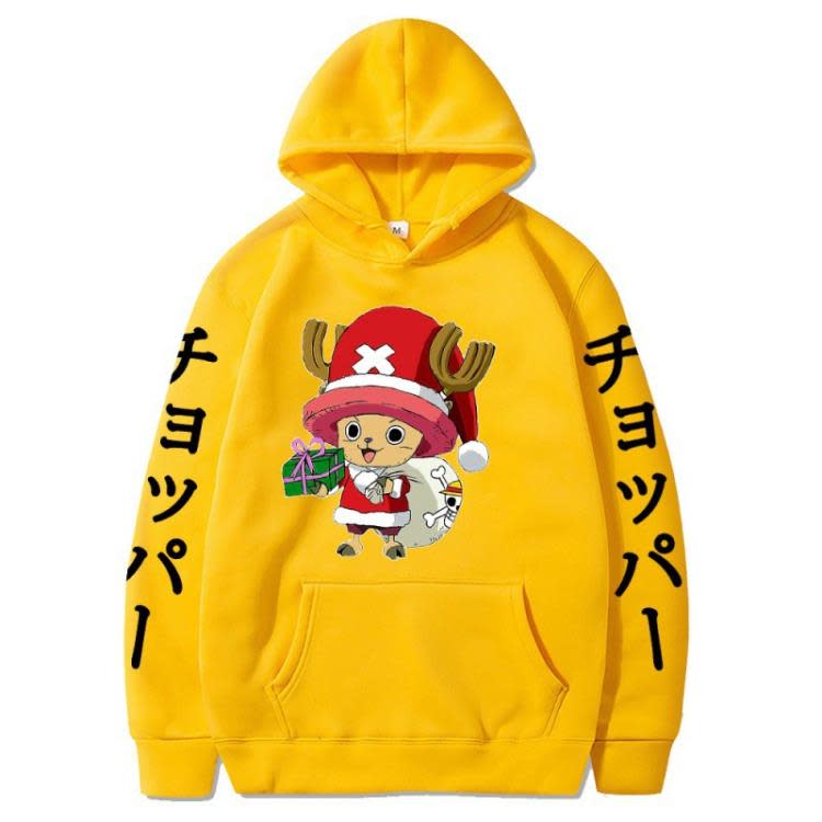 衛衣 動漫海賊王 喬巴 套頭連帽衫加絨男女外套anime hoodie-細節圖7