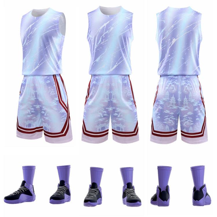 背心 新款兒童成人籃球服套裝個性透氣耐穿運動球服訓練球衣比賽服-細節圖6