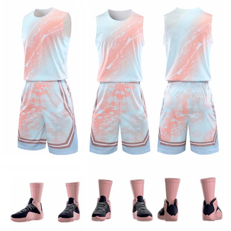 背心 新款兒童成人籃球服套裝個性透氣耐穿運動球服訓練球衣比賽服-細節圖9