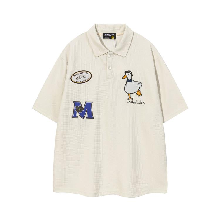 S727 黑色 杏色 S-XL 100%聚酯纖維 | 春夏季潮牌短袖短T-細節圖2