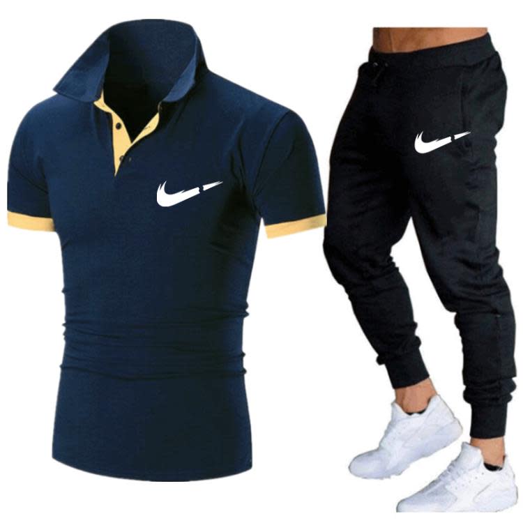 短袖T恤 2023新款上市夏t恤保羅男上衣人氣時尚流行polo衫 長褲二件套-細節圖5