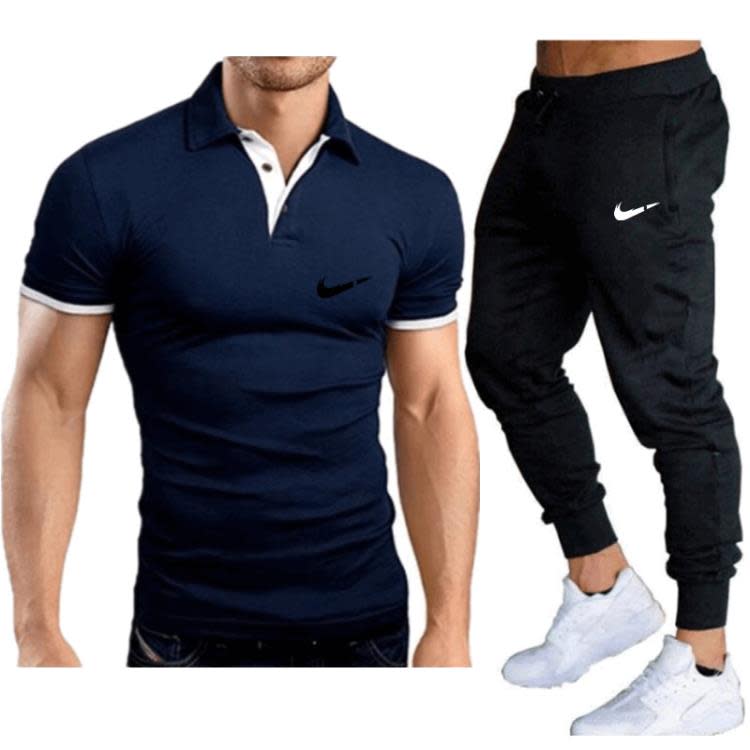 短袖T恤 2023新款上市夏t恤保羅男上衣人氣時尚流行polo衫 長褲二件套-細節圖6