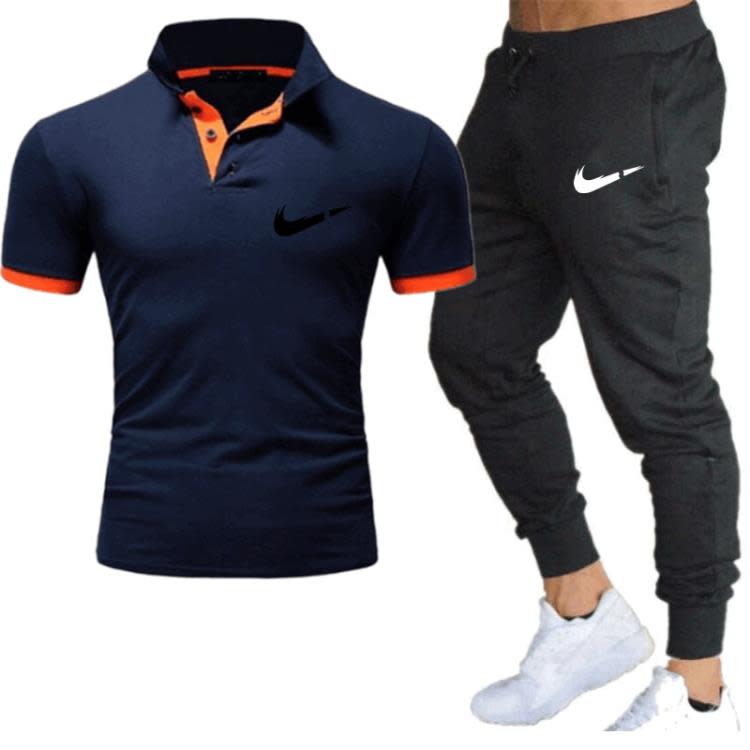 短袖T恤 2023新款上市夏t恤保羅男上衣人氣時尚流行polo衫 長褲二件套-細節圖7