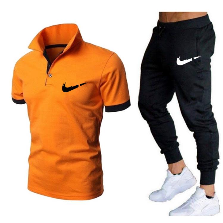 短袖T恤 2023新款上市夏t恤保羅男上衣人氣時尚流行polo衫 長褲二件套-細節圖9