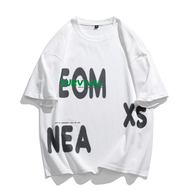 短袖T恤 男裝街潮2023日系青少年夏季新款百搭半袖t休閒運動圓領男-細節圖3