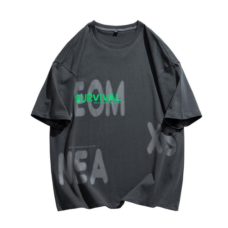 短袖T恤 男裝街潮2023日系青少年夏季新款百搭半袖t休閒運動圓領男-細節圖5